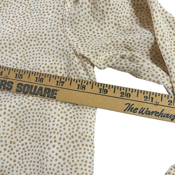 Vineyard Vines Women S Polka Dot Silk Blend Long Sleeve Pleated Blouse Top‎ - Picture 6 of 8